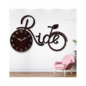 LookNBuy Ride 3D Wooden Wall Clock (0020)