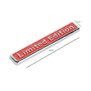 M.Mart 3D Limited Edition Metal Chrome Car Sticker Red