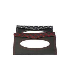 M.Mart Car PU Leather Tissue Box - Red