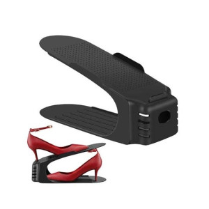 Maaz Fashion Adjustable Shoe Organizer Black Pack Of 2