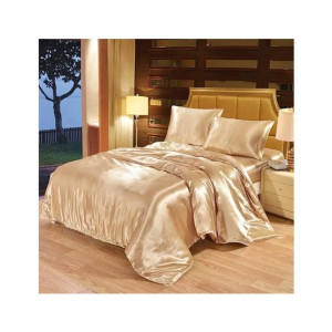 Maguari Satin Soft Silk Shine Single Bed Sheet Light Brown (0308)