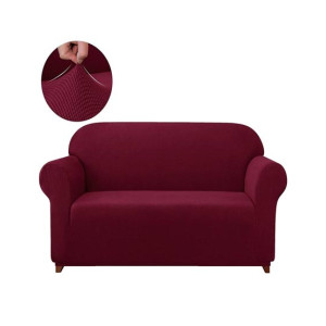 Maguari Ultra Stretch Jacquard 5 Seater Sofa Cover Burgundy
