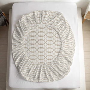 Maguari Cotton Fitted Double Bed Sheet Beige (0416)