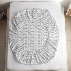 Maguari Cotton Fitted Double Bed Sheet Grey (0422)