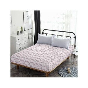 Maguari Cotton Fitted Double Bed Sheet Pink (0419)