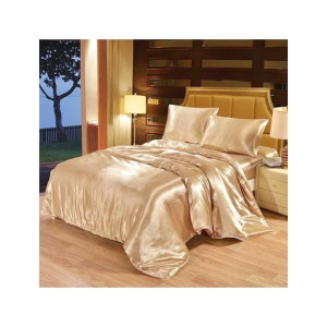 Maguari Soft Silk Shine Double Bed Sheet Light Brown