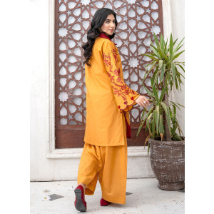 Ahlam Marigold Heart Cotton Suit 2-Piece