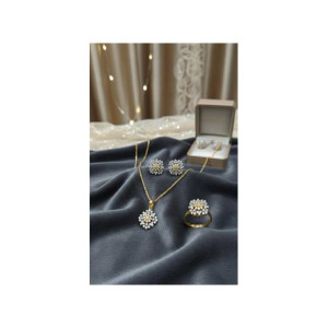 Lady Spark Golden Flower Jewelry Set For Women