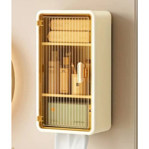 Matrix Wall-Mounted Makeup Storage Box with Lid & Tissue Holder