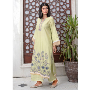 Ahlam Mint Lotus Cotton Suit 2-Piece
