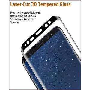 MISC 3D Curved Glass Screen Protector For Galaxy S8 Black