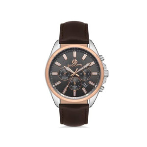 Bigotti Leather Men's Watch Brown (BG.1.10329-3)
