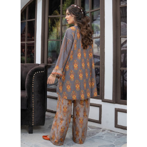 Ahlam Mosaic Grey Printed Lawn Kurta Set 2-piece
