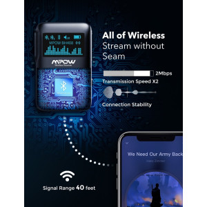 Mpow Wireless Music Receiver Black (BH408A)
