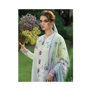 Mushq Solace Embroidered Chikankari Lawn Unstitched 3 Pieces (MSL-2501-Gioia)