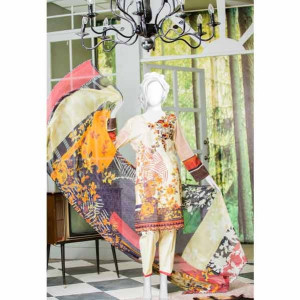 Naayaab Ivory Sea Lawn Unstitched 3 Piece