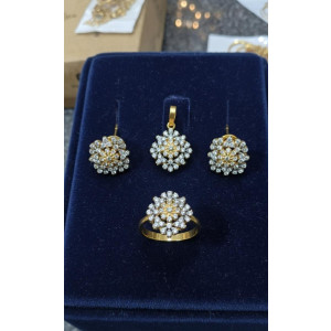 Lady Spark Golden Flower Jewelry Set For Women