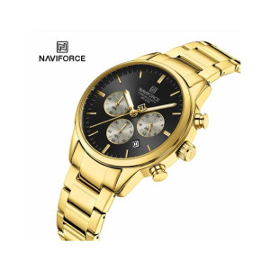 Naviforce Executive Chrono Watch For Men Golden (NF-8076-3)