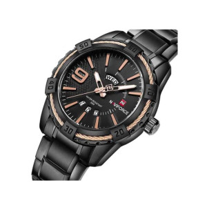 Naviforce Day & Date Edition Watch For Men - Black (NF-9117-5)