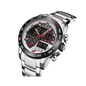 NaviForce Dual Time Men's Watch Silver (NF-9171-2)