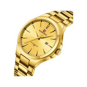 Naviforce Exclusive Date Edition Watch For Men - Golden (NF-9214-3)