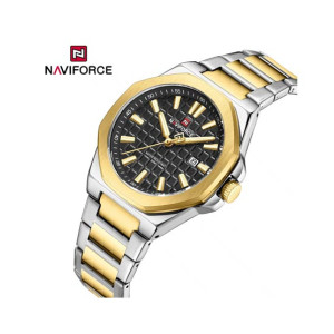 Naviforce Signature Textured Watch For Men Rose Gold (NF-9258-4)