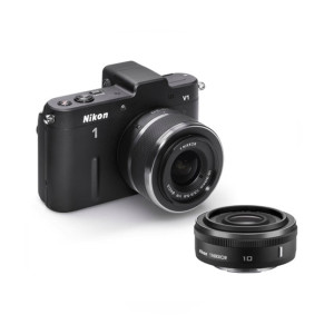 Nikon 1 V1 Mirrorless Digital Camera With 10mm & 10-30mm Lenses Black