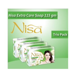 Nisa Extra Care Beauty Soap Green 115gm (Pack of 3)