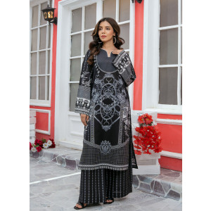 Ahlam Noir Monochrome Printed Lawn Kurta Set 2-Piece