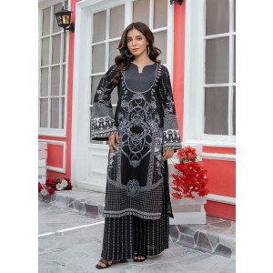 Ahlam Noir Monochrome Printed Lawn Kurta Set 2-Piece