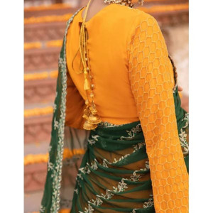 Salitex Suraj Mukhi Dastak Luxury Chiffon Unstitched 3 Piece Suit Yellow (HC-26)