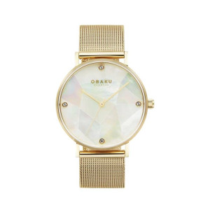 Obaku Mosaik Watch For Women's Gold (V268LXGWMG)