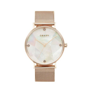 Obaku Mosaik Watch For Women's Rose Gold (V268LXVWMV)