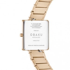 Obaku Firkant Watch For Women's Rose Gold (V259LXVISV)