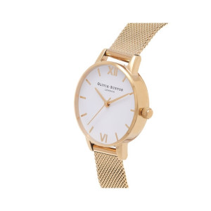 Olivia Burton White Dial Women's Watch Gold (OB16MDW35)