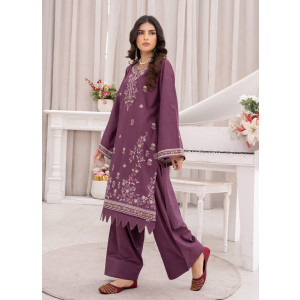 Ahlam Orch Plum Embroidered lawn Suit 2-piece