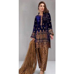 Zr Collection Imported Velvet 3PC Party Wear Collection