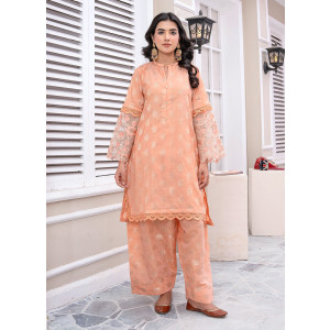 Ahlam Peach Blossom Jackard Embroidery Suit 2-Piece