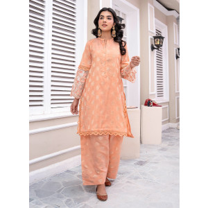 Ahlam Peach Blossom Jackard Embroidery Suit 2-Piece