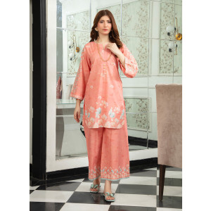 Ahlam Peach Chic Printed Lawn Kurta 1-piece