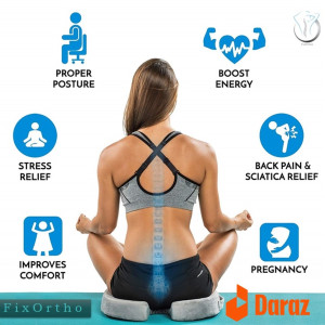 FixOrtho Orthopedic Memory Foam Ergonomic Coccyx Cushion