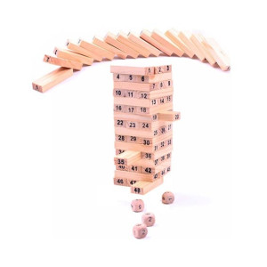 Planet X Jenga Wooden Stacking Tower Game 52 pcs (PX-10516)