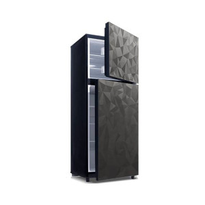 PEL Glass Door Freezer-on-Top Refrigerator 10 Cu Ft Grey Prism (PRGD-2550)