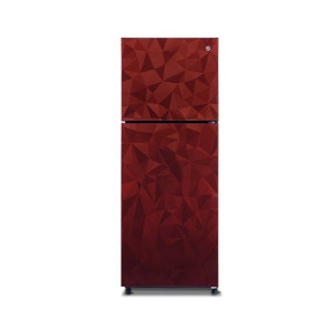 PEL Glass Door Freezer-on-Top Refrigerator 10 Cu Ft Maroon Prism (PRGD-2550)