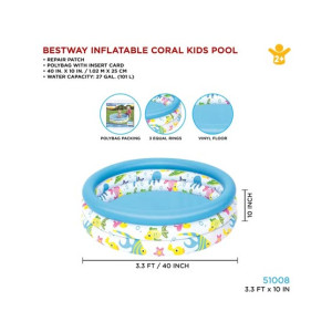 Planet X Bestway 40×10 Coral Kids Pool Pvc Packing (PX-11604)