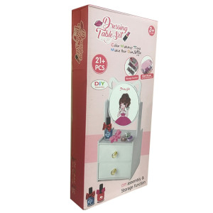 Planet X 21 Pieces DIY Wooden Dressing Table Set For Kid's (PX-11073)