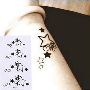 M.Mart Star Design Temporary Flash Tattoo Sticker