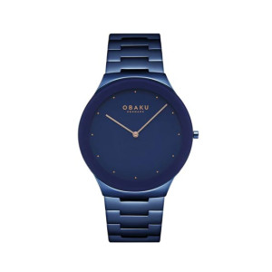 Obaku Spejl Blue Quartz Watch For Men Blue (V290GXLLSL)