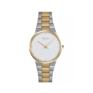 Obaku Classic Watch For Women Silver Gold (V305LXFWSF)