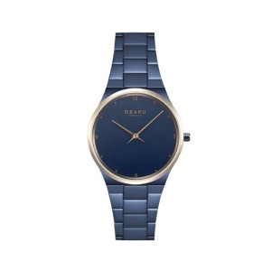 Obaku Classic Watch For Women Silver Blue (V305LXSLSL)